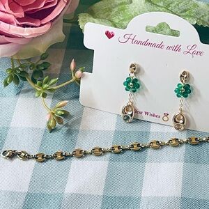 Handmade Gucci Puff earring and bracelet Jewelry Set. Lasts a lifetime!